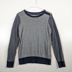 Nautica Grey and Navy Light Sweater Women size S